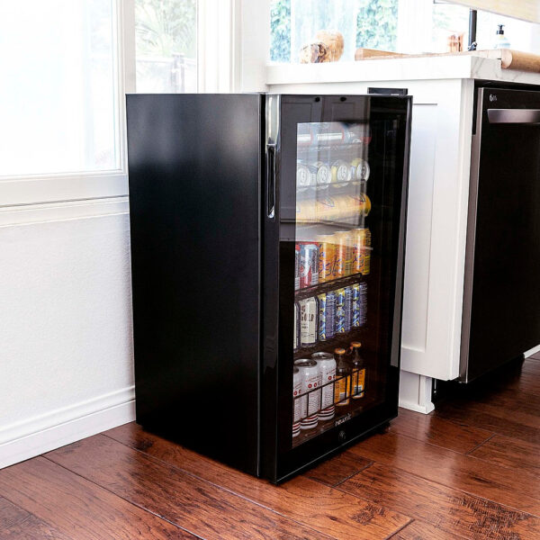 38f4f288cfa44c1ea54c810a893bafea NewAir - 126-Can Beverage Cooler with Glass Door, Adjustable Shelves, 7 Temperature Settings and Lock - Black