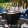 Mr. Bar-B-Q - Outdoor Fire Pit with Steel Mantel - Black