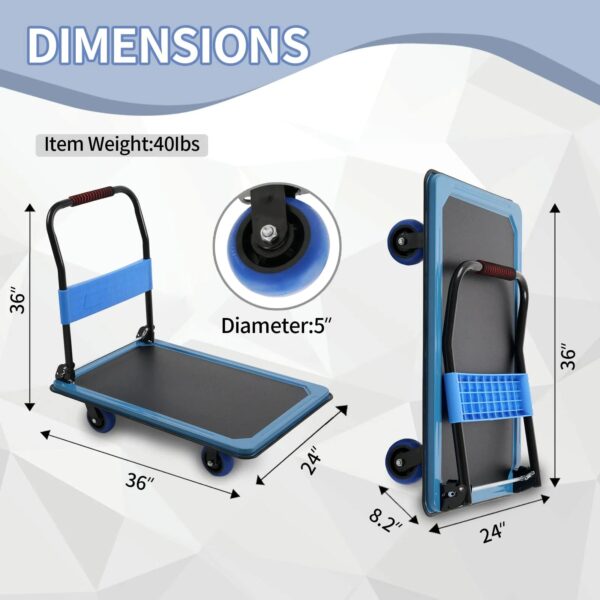 396add0d3c694a87b05013eb241636ef Lomive Platform Truck, 1100Lbs Hand Truck Push Cart Dolly