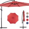 9.8FT Offset Patio Umbrella Hanging Cantilever Umbrella Outdoor Sun Shade with Easy Tilt Adjustment, 8 Ribs, UV Protection for Backyard, Lawn, Garden and Pool, Blue