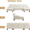 110" Sectional Couches for Living Room,U Shaped Couch with Double Chaise, 4-Seat Sofa Set with Chenille Fabric for Home Furniture,Beige