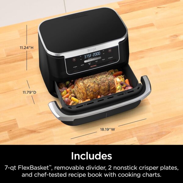 3a689ad060aa45bba40b980041db8cc7 DZ401 Foodi 10 Quart 6-in-1 DualZone XL 2-Basket Air Fryer with 2 Independent Frying Baskets, Match Cook & Smart Finish to Roast, Broil, Dehydrate for Quick, Easy Family-Sized Meals, Grey
