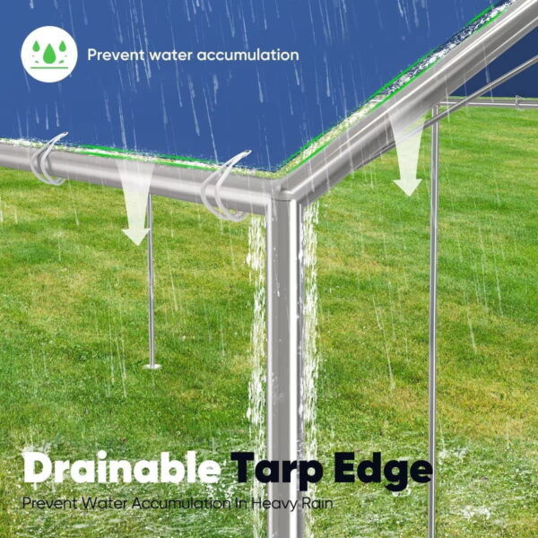 3a864bd0a22e482f8257193d8766bef2 Quictent 10X20ft Upgraded Heavy Duty Car Canopy Galvanized Frame Carport Outdoor Boat Shelter with 3 Reinforced Steel Cables-Blue