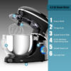 6.3Qt Electric Tilt-Head Food Stand Mixer 6 Speed 660W - 6.3 Quart Black
