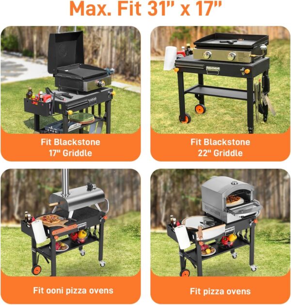 3ac3437c31f849ada97f66f5e291a201 Portable Outdoor Grill Table, Folding Grill Cart Solid and Sturdy, Blackstone Griddle Stand Large Space, Blackstone Table with Paper Towel Holder, Grill Stand for Blackstone Griddle, Ninja Grills etc
