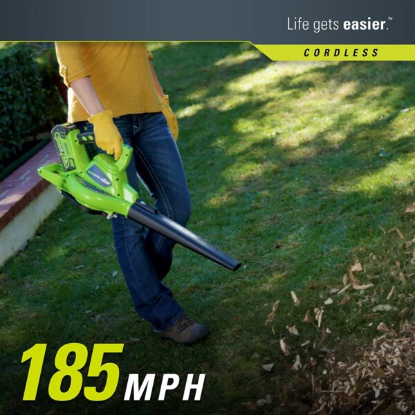 3ad185c78ad14217af086302c5e15f3d 40V 185 MPH Variable Speed Cordless Leaf Blower/Vacuum, 4.0Ah Battery and Charger Included 24322