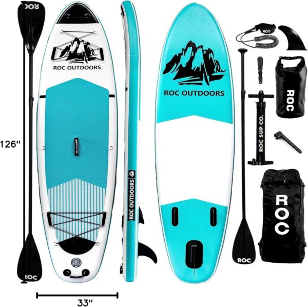 3ae6b773fb8a4fb0a9a21e840abc9f03 Roc Inflatable Stand Up Paddle Boards 10 ft 6 in with Premium SUP Paddle Board Accessories, Wide Stable Design, Non-Slip Comfort Deck for Youth & Adults