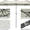 15ft Patio Umbrella with Solar Lights, Large Double Umbrella Outdoor, Rectangle 180''x106'' Umbrellas with 156 PCS LED Lights and Crank Handle for Backyard Deck Pool Shade in Black(1.9" Pole)