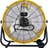 24 Inch Grade UL Listed High Velocity Movement Heavy Duty Drum 3 Speed Air Circulator Fan 7800 CFM Industrial, Commercial, Residential, and Greenhouse Use, Yellow