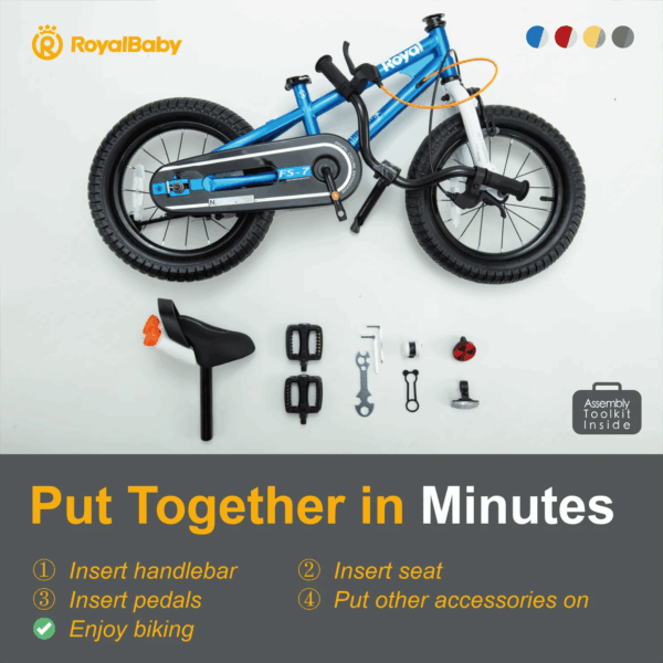 3b9d0ad75ebc47719d9b540bbeec2704 Royalbaby Freestyle 7 Kids Bike Toddlers 14 Inch Wheel Dual Handbrakes Bicycle Beginners Boys Girls Ages 3-5 Years, Kickstand and Water Bottle Included, Gray