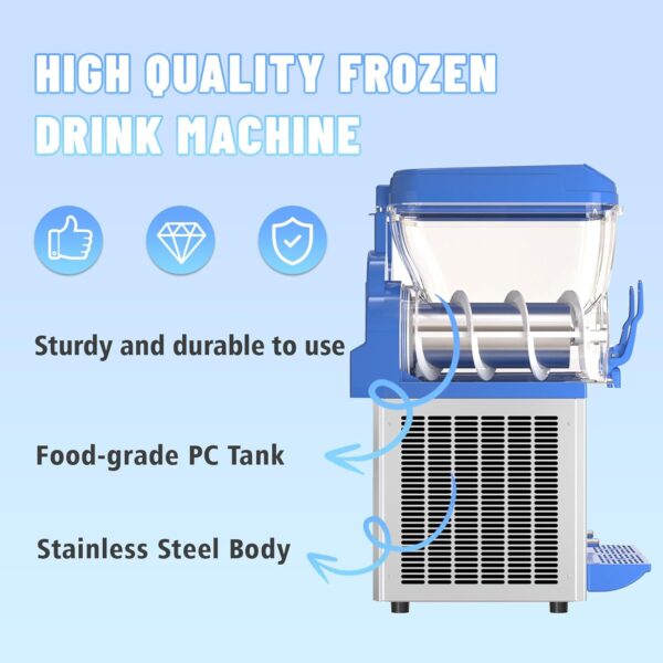 3bc9048988124cac8ee708a86489bab3 Commercial Slushy Machine - 1000W 30L Tanks Slush Maker Machine 304 Stainless Steel Commercial Margarita Machines Efficient Cooling the Ideal Slushie Maker for Bars Cafes Restaurants