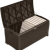 Suncast Resin 99-Gallon Deck Box - Mocha Brown - DBW9200- 52 in D x 27.5 in H x 27.6 in W