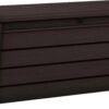 120 Gallon Weatherproof Backyard Deck Box Outdoor Patio Furniture, Lockable Patio Storage Container & Pool Accessory Organizer, Brown