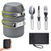 5PC Picnic Set Outdoor Portable Camping Pot 1-2 People Picnic Barbecue Tableware Pot