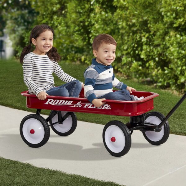 Open Box Radio Flyer All Steel Seamless Body Play Wagon for Toddlers and Kids, Red