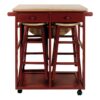 Casual Home Breakfast Cart with Drop-Leaf Table