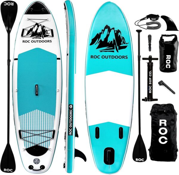 3e355db7c03f4e3591730f8b6881d2c8 Roc Inflatable Stand Up Paddle Boards 10 ft 6 in with Premium SUP Paddle Board Accessories, Wide Stable Design, Non-Slip Comfort Deck for Youth & Adults