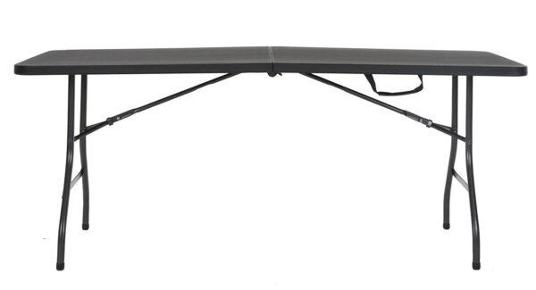 3f1ed156587c46bc98b750b9ac95424b COSCO Deluxe 6 foot x 30 inch Fold-in-Half Blow Molded Folding Table, Black