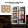 Lanbo - Freestanding/Built-In 23.4'' width 18 Bottle 56 Can Dual Zone Combo Wine and Beverage Cooler - Black