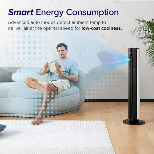 3f88f74742494bf6a20d8dc32c2d3bd2 LEVOIT Tower Fan for Bedroom, Standing Fan that Blows Cold Air for Home, 28dB Quiet for Sleep, Remote, 90° Oscillation, 12H Timer, 25ft/s Velocity, 5 Speeds, 4 Modes, Bladeless 36 inch, White