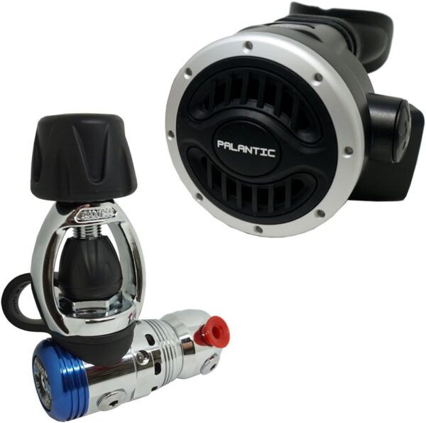 4009875fb1604ca7b46658480f1bcd54 Yoke Regulator & Octopus Combo for Scuba Diving | High-Performance Over-Balanced Regulator, Silicone Mouthpiece, 27" Hose, Large Purge Button, 36" Yellow Octopus Hose