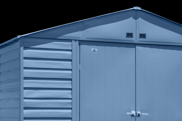 401f10d627784b8590760cfdf068916d Arrow Select Steel Storage Shed, 10x14, Blue Grey