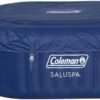 4 to 6 Person Inflatable Hot Tub Square Portable Outdoor Spa with 114 Soothing AirJets and Insulated Cover, Gray-Coleman