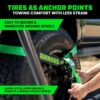 Car Tie Down Straps for Trailers with Flat Hooks (4-Pack) - 2 Inch x 8 Feet (10,000lb Break Strength) - Heavy Duty T-Handle Car Lasso Tire Straps for Trailer & UTV - Black