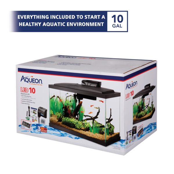 40cdc578d3f54d66afe9896dbbcdcf63 Aqueon Aquarium Starter Kit 10 Gallon Glass Fish Tank LED Lighting Filter and Heater
