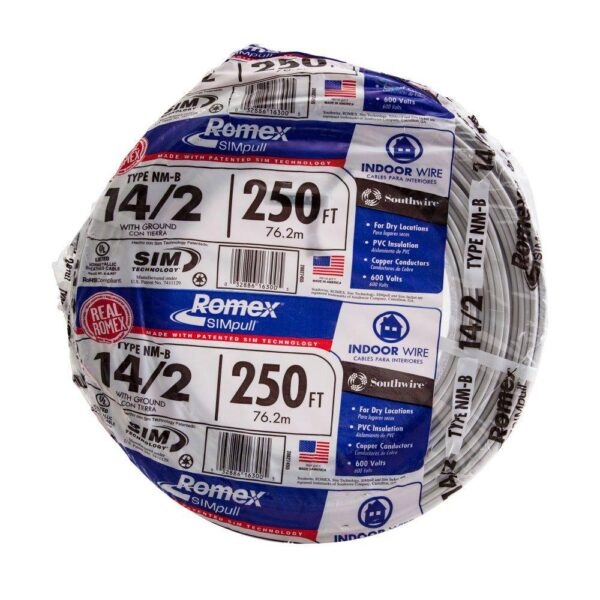 40dd4fa4575842e8be14af78838943a0 Southwire 250 ft. 142 Romex SIMpull Solid NM-B WG Wire 28827469