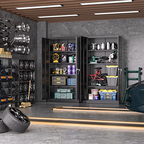 40faae4a58ef405aa9e480471ad408b0 Atripark Metal Storage Cabinet with Lock, 72" Lockable Garage Tool Cabinet with Doors