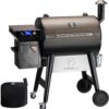 Wood Pellet Grill Smoker with 552 Cooking Area & Front Shelf for Outdoor BBQ, Smoke, Bake and Roast, 550C