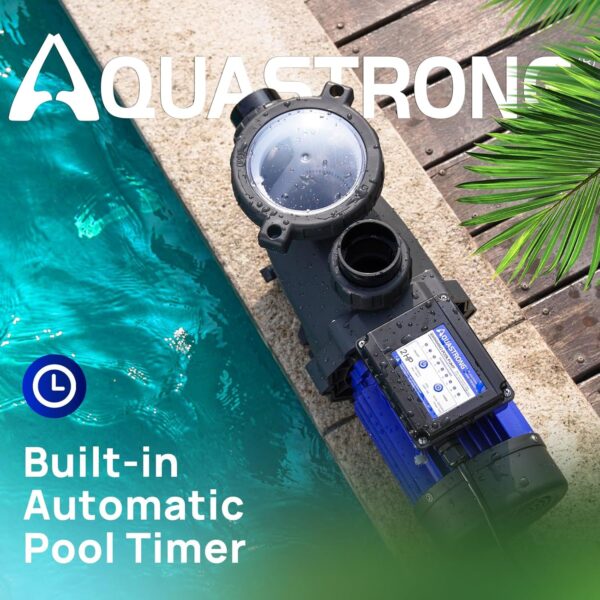 420f9851a8bf47988149cc755495e6bc AQUASTRONG In/Above Ground Pool Pump, High Flow (with Timer, 2HP, 8917 GPH, 220V)