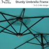 15ft Patio Umbrella Double-Sided Outdoor Market Extra Large Umbrella with Crank, Umbrella Base Included (Dark Red)