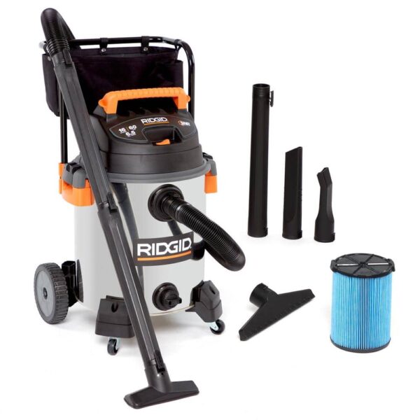 42464b09a26e4f64a8902fdaaea9d0b2 16 Gallon 6.5 Peak HP Stainless Steel Wet/Dry Shop Vacuum with Fine Dust Filter, Locking Hose and Accessories WD1956