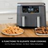 DZ401 Foodi 10 Quart 6-in-1 DualZone XL 2-Basket Air Fryer with 2 Independent Frying Baskets, Match Cook & Smart Finish to Roast, Broil, Dehydrate for Quick, Easy Family-Sized Meals, Grey