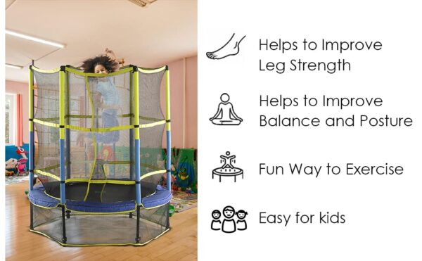 Machrus Upper Bounce 55" Kiddy Trampoline & Enclosure Set - Easy Assembly