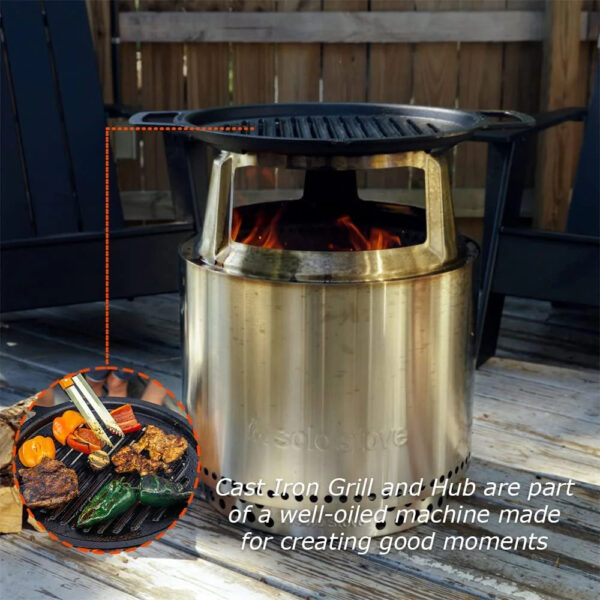 Solo Stove Bonfire Grill Top and Hub Cooking System , Cast Iron Grate, Addition for Bonfire Fire Pit, Weight: 20 lbs, Diameter: 17.5"