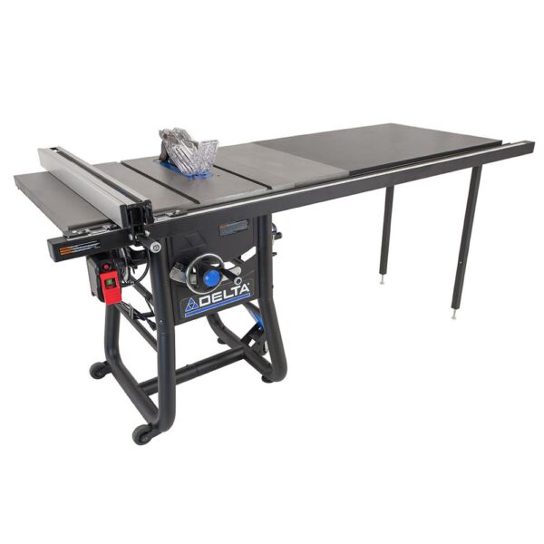 Delta 10 Contractor Table Saw with 52 Rip Capacity and Cast Iron Extension Wings