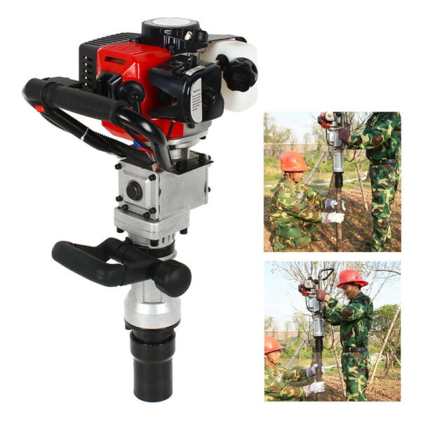 435954567f9746a1a8b8e8f10d468704 2 Stroke 32.6cc T Post Driver Gasoline Pile Driver Farm Fence Hammer Push Pile Kit Garden Piledriver Piling Machine