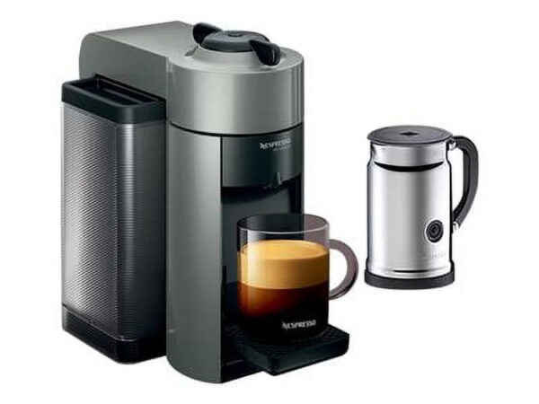 Nespresso Evoluo Coffee and Espresso Machine by De'Longhi with Aerocinno, Graphite Metal