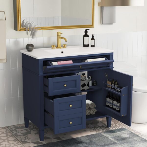 439ed2823cf448e2acdbd9efa0b480c5 36" Bathroom Vanity with Single Sink Combo, Modern Undermount Bathroom Sink Cabinet with 2 Drawers and a Tip-Out Drawer, Freestanding Bathroom Vanities, Soft Closing, Solid Wood Frame