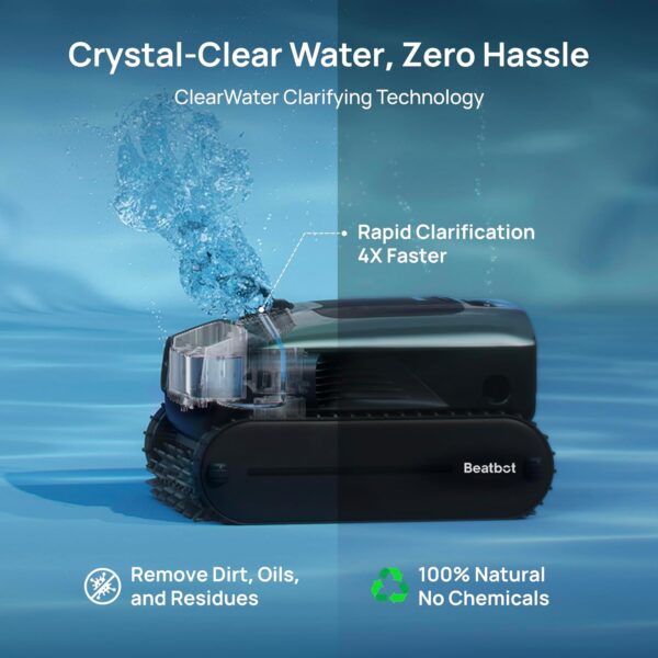 43d8929bc88f4d58b84237160d0adc3b Beatbot AquaSense 2 Pro Cordless Pool Vacuum Robot, Unmatched 5-in-1 Cleaning, Surface Parking, Skims Water Surface with APP Control, Water Clarification, for Pools up to 3,875 Sq.ft �� Emerald Green