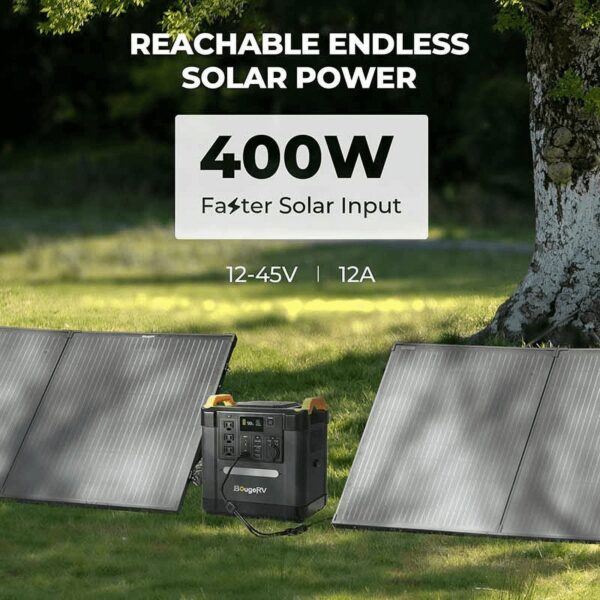 43f43392612f4a708ed810a10c9cbe11 BougeRV Fort 1500 Portable Power Station 2200W, 1456Wh LiFePO4 Solar Generator, AC Output 400W Fast Solar Charging for Outdoor Camping RV Home Backup Off-Grid Emergency