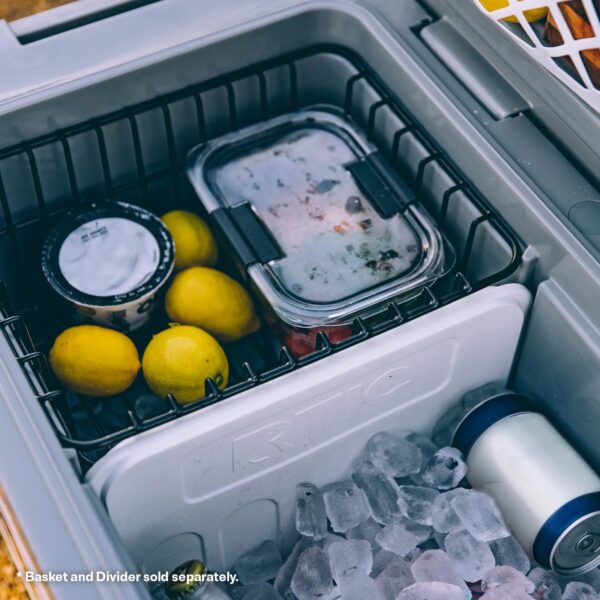 RTIC 52 QT Ultra-Light Wheeled Hard-Sided Ice Chest Cooler, White and Grey, Fits 78 Cans