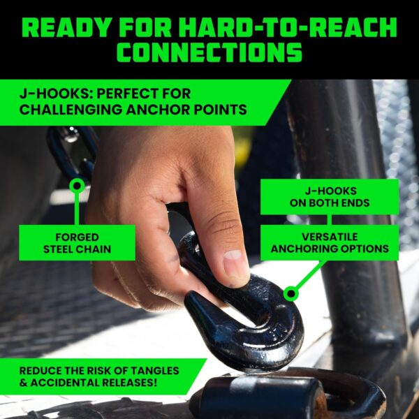 441fc5a5f5c2420f845d76eca1a2cdf9 Car Tie Down Straps for Trailers with Flat Hooks (4-Pack) - 2 Inch x 8 Feet (10,000lb Break Strength) - Heavy Duty T-Handle Car Lasso Tire Straps for Trailer & UTV - Black