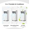 Costway 6450 BTU (10000BTU ASHRAE) Portable Air Conditioner 3-in-1 Air Cooler with Remote Control