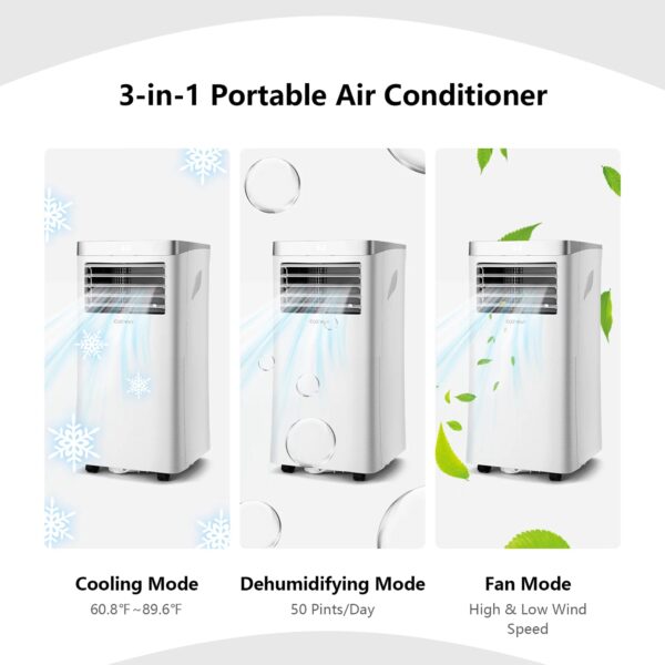 4432d1fb84844b5e9841a72348e5f459 Costway 6450 BTU (10000BTU ASHRAE) Portable Air Conditioner 3-in-1 Air Cooler with Remote Control
