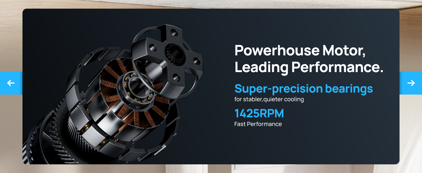 tower fan quiet motor