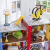 Wooden play set, 3 levels, with 26 accessories, folds for storage
